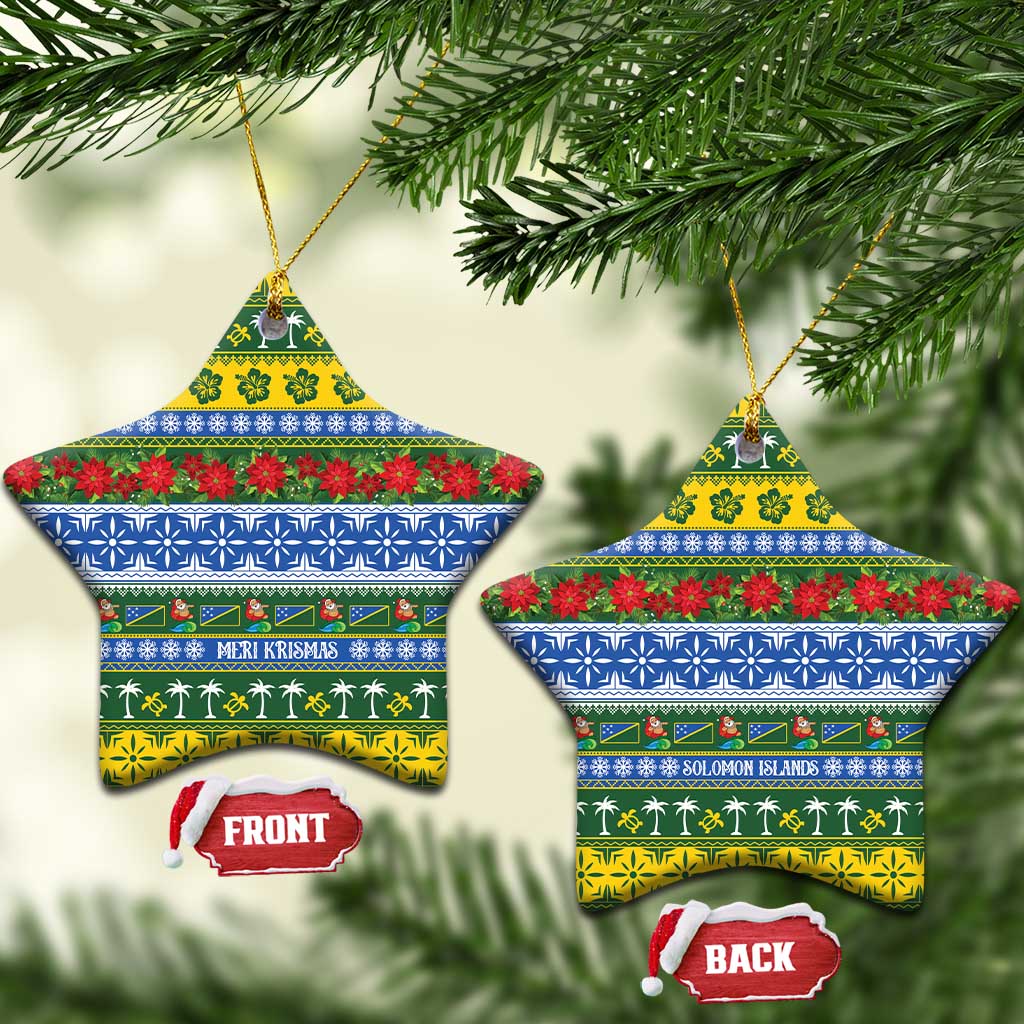 Solomon Islands Christmas Ceramic Ornament The Solomons Melanesian Meri Krismas - Polynesian Pride