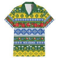 Solomon Islands Christmas Family Matching Mermaid Dress and Hawaiian Shirt The Solomons Melanesian Meri Krismas LT14 Dad's Shirt - Short Sleeve Green - Polynesian Pride