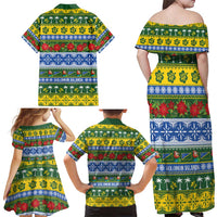 Solomon Islands Christmas Family Matching Off Shoulder Maxi Dress and Hawaiian Shirt The Solomons Melanesian Meri Krismas LT14 - Polynesian Pride