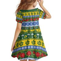 Solomon Islands Christmas Family Matching Off Shoulder Short Dress and Hawaiian Shirt The Solomons Melanesian Meri Krismas LT14 - Polynesian Pride