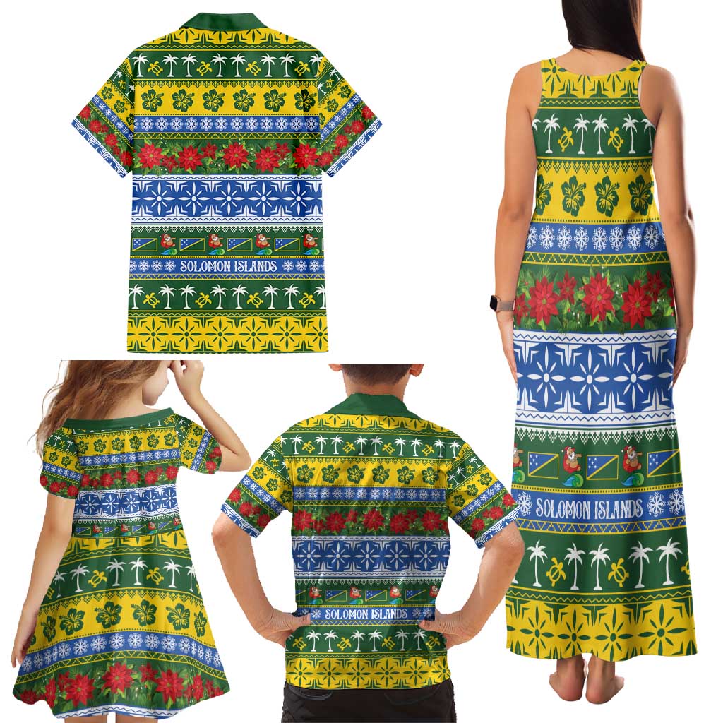 Solomon Islands Christmas Family Matching Tank Maxi Dress and Hawaiian Shirt The Solomons Melanesian Meri Krismas LT14 - Polynesian Pride