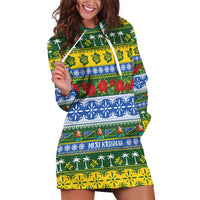 Solomon Islands Christmas Hoodie Dress The Solomons Melanesian Meri Krismas LT14 Green - Polynesian Pride