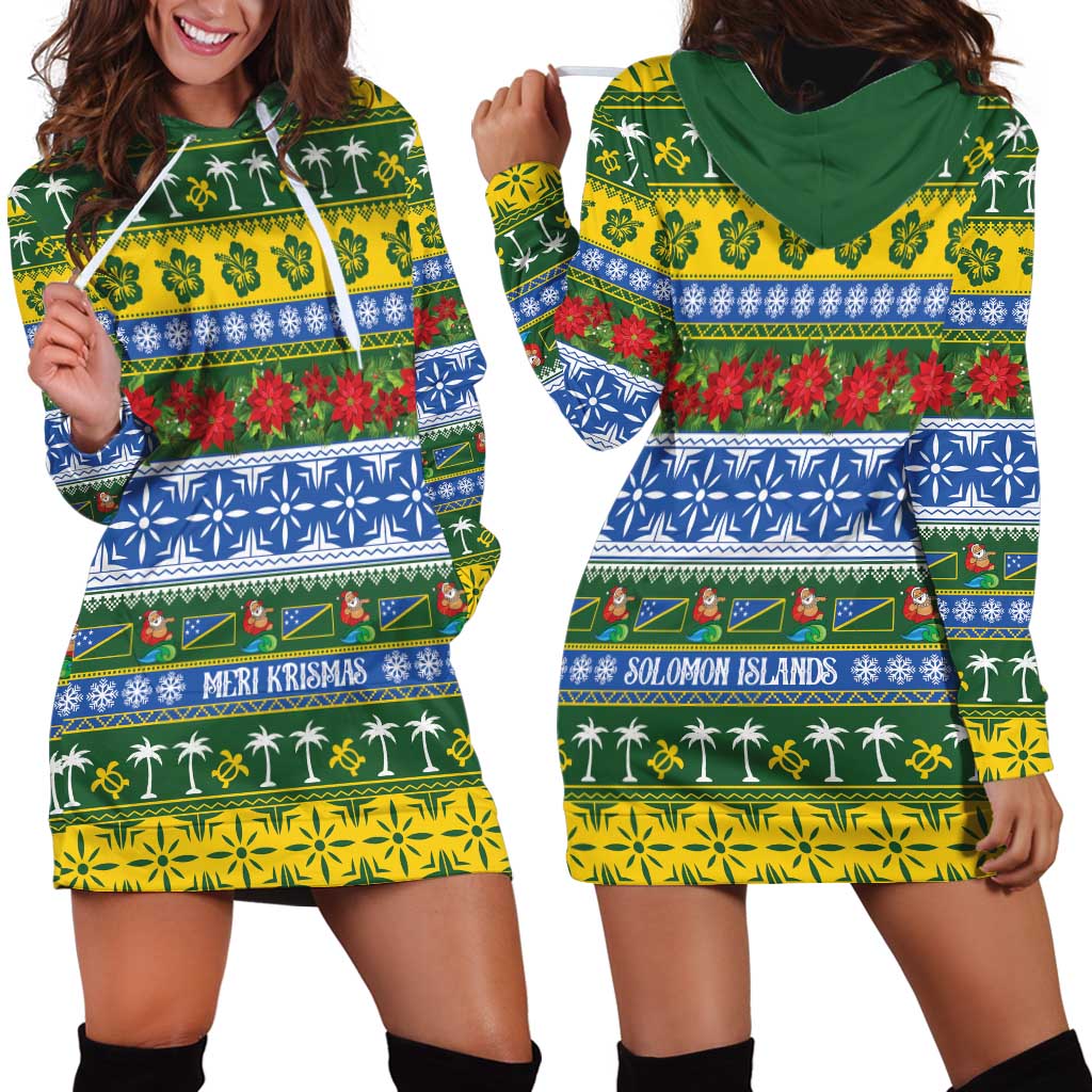 Solomon Islands Christmas Hoodie Dress The Solomons Melanesian Meri Krismas LT14 - Polynesian Pride