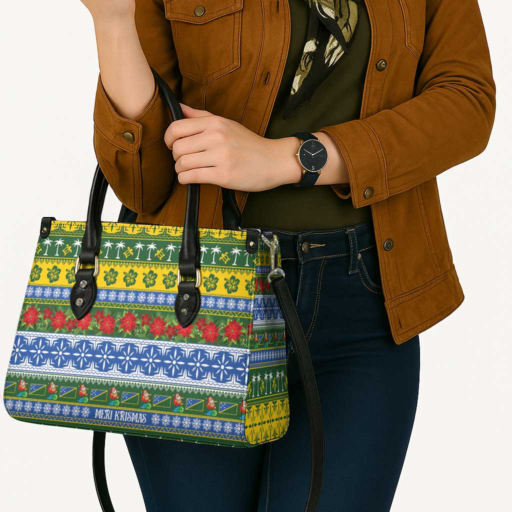 Solomon Islands Christmas Leather Bag The Solomons Melanesian Meri Krismas - Polynesian Pride
