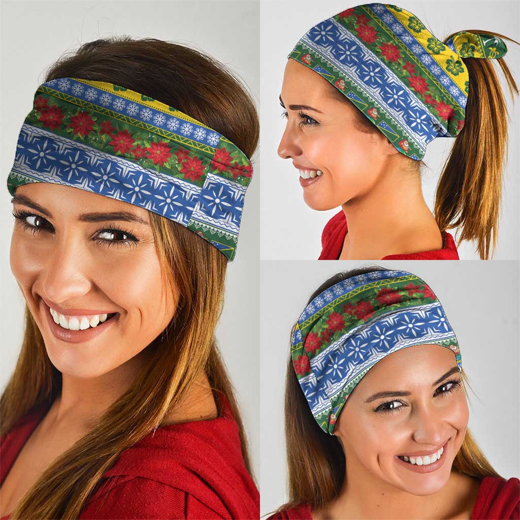 Solomon Islands Christmas Neck Gaiter The Solomons Melanesian Meri Krismas - Polynesian Pride