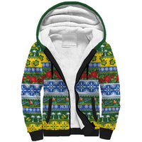 Solomon Islands Christmas Sherpa Hoodie The Solomons Melanesian Meri Krismas LT14 Unisex Green - Polynesian Pride