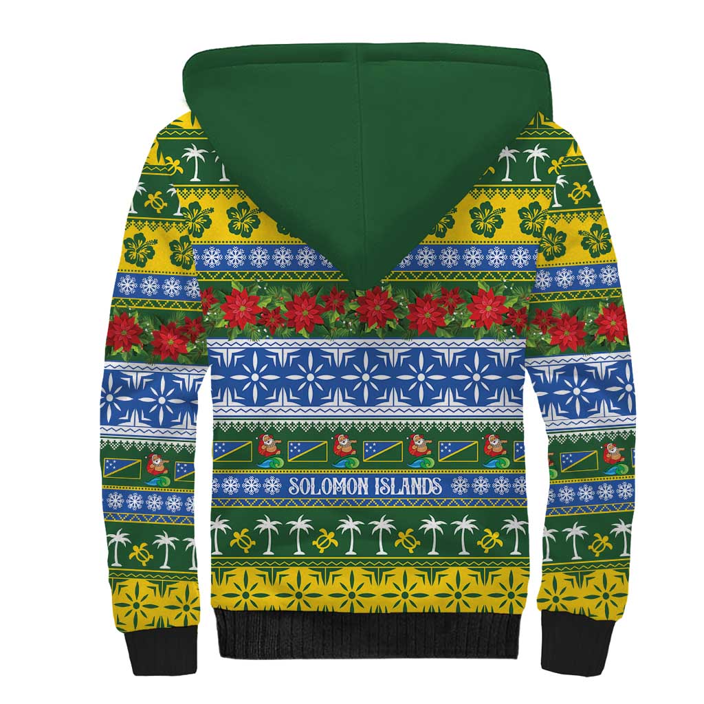 Solomon Islands Christmas Sherpa Hoodie The Solomons Melanesian Meri Krismas LT14 - Polynesian Pride