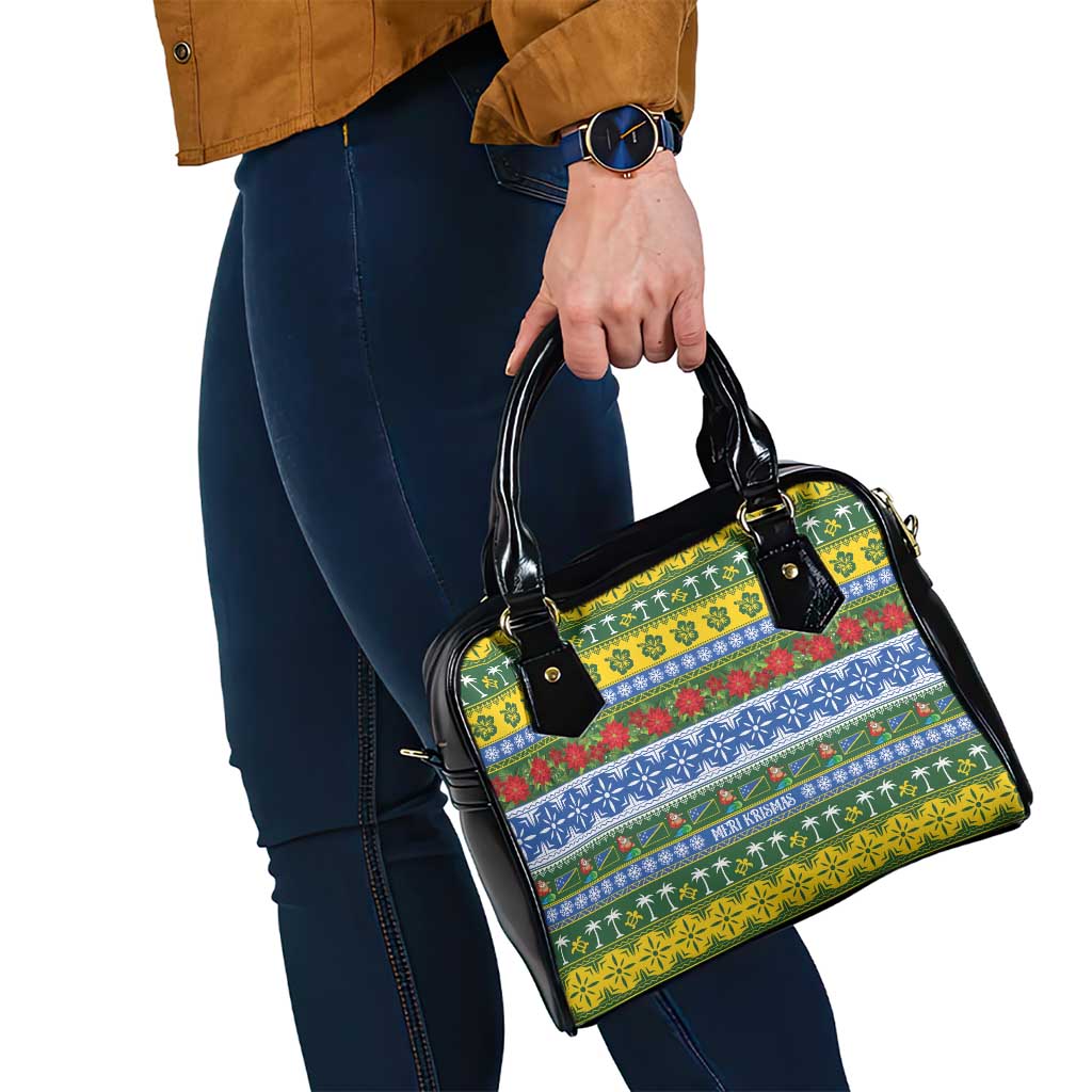 Solomon Islands Christmas Shoulder Handbag The Solomons Melanesian Meri Krismas - Polynesian Pride