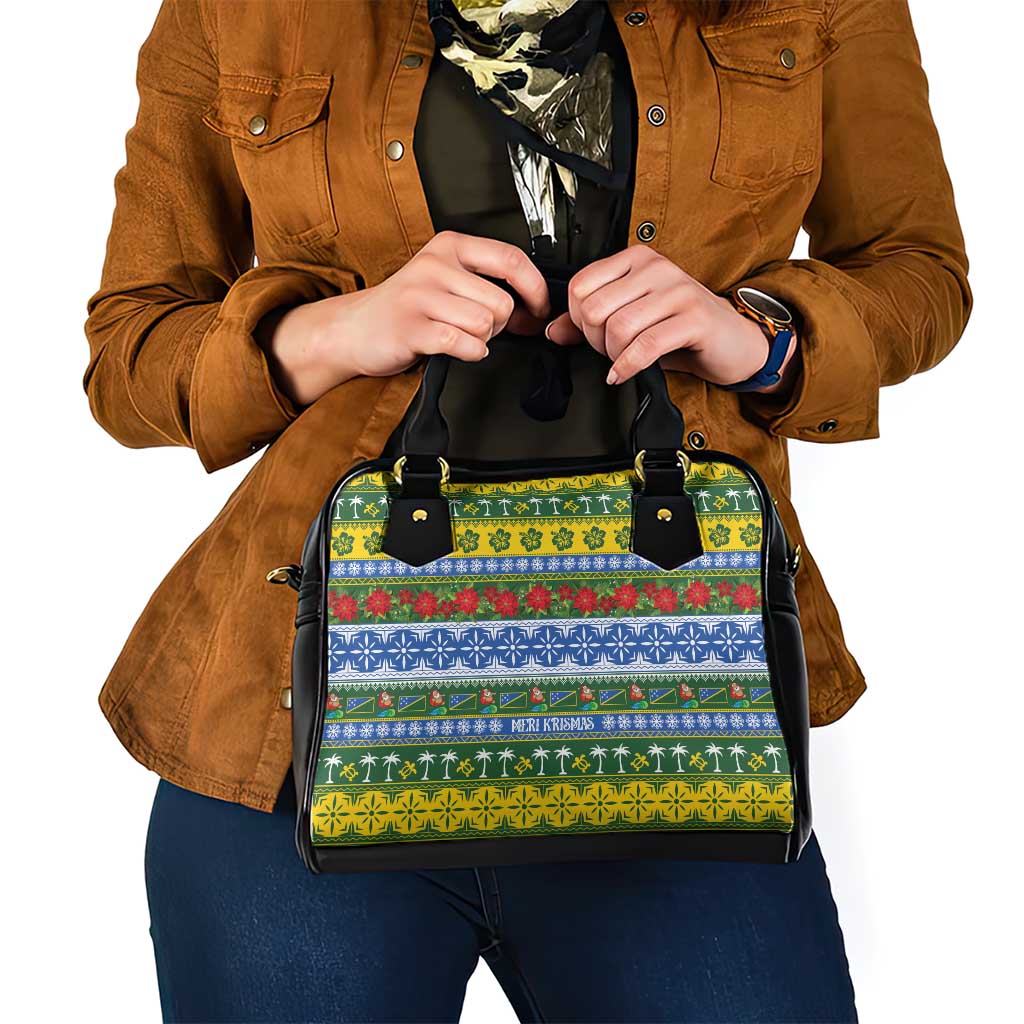 Solomon Islands Christmas Shoulder Handbag The Solomons Melanesian Meri Krismas - Polynesian Pride