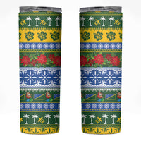 Solomon Islands Christmas Skinny Tumbler The Solomons Melanesian Meri Krismas LT14 Green - Polynesian Pride