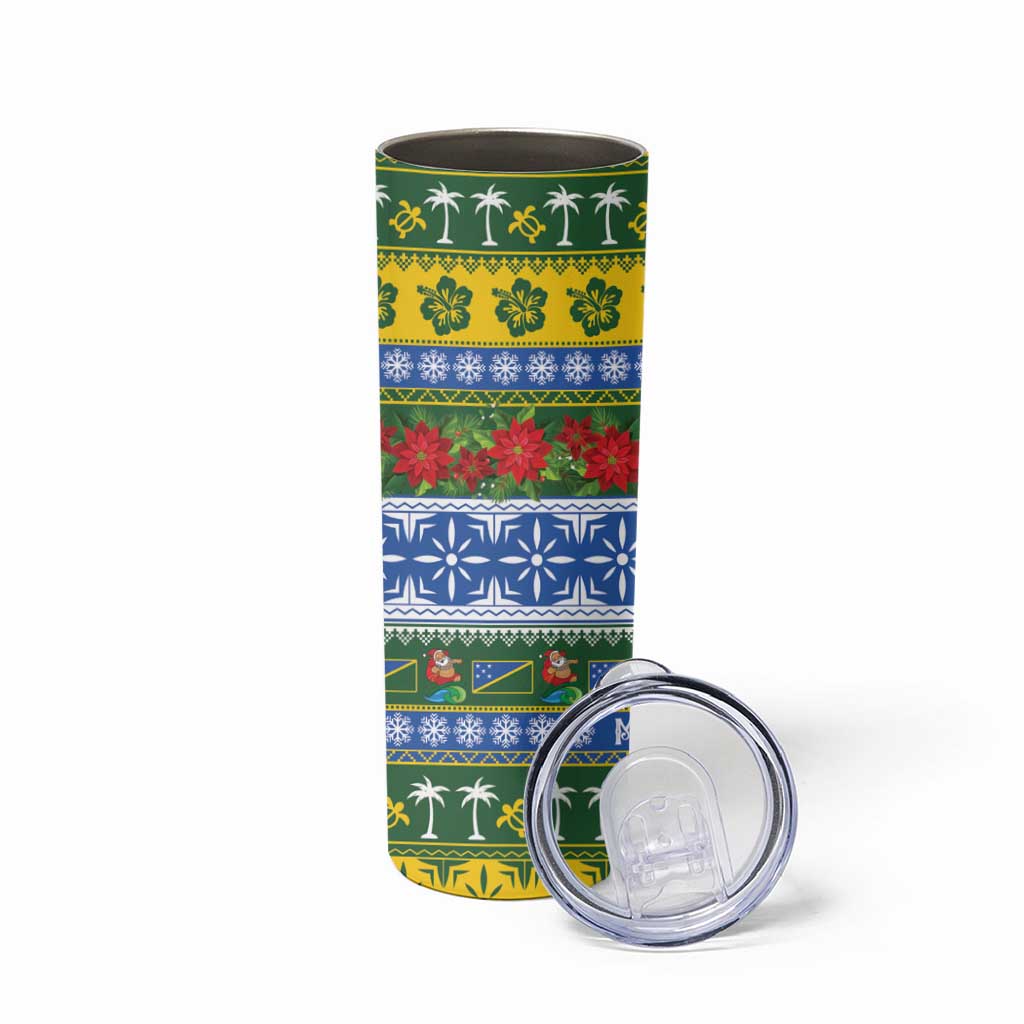 Solomon Islands Christmas Skinny Tumbler The Solomons Melanesian Meri Krismas LT14 - Polynesian Pride