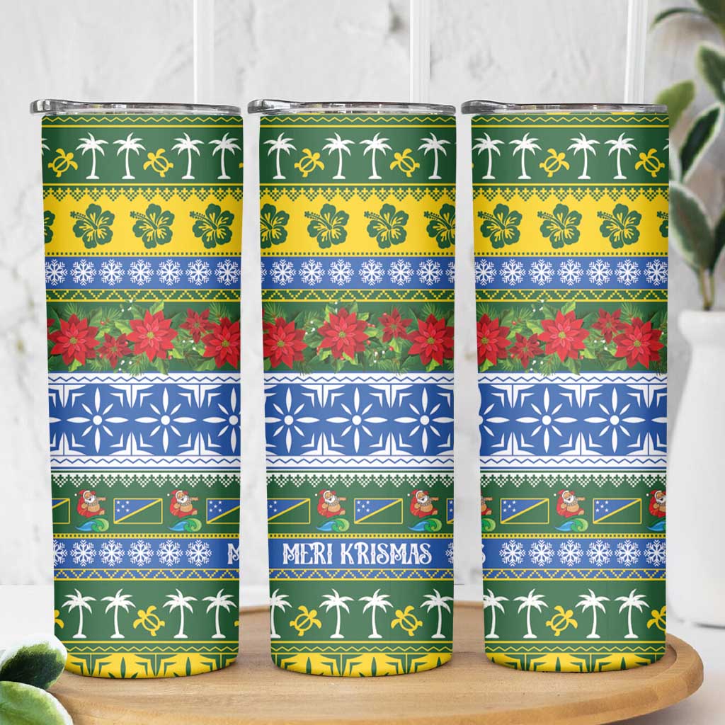 Solomon Islands Christmas Skinny Tumbler The Solomons Melanesian Meri Krismas LT14 - Polynesian Pride