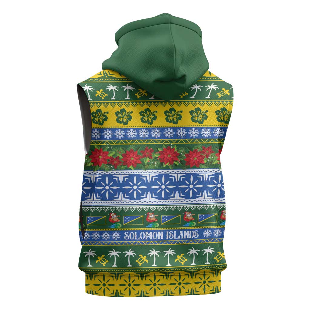 Solomon Islands Christmas Sleeveless Zip Hoodie The Solomons Melanesian Meri Krismas LT14 - Polynesian Pride