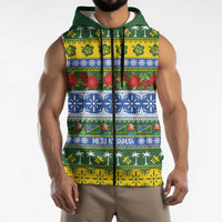 Solomon Islands Christmas Sleeveless Zip Hoodie The Solomons Melanesian Meri Krismas LT14 - Polynesian Pride