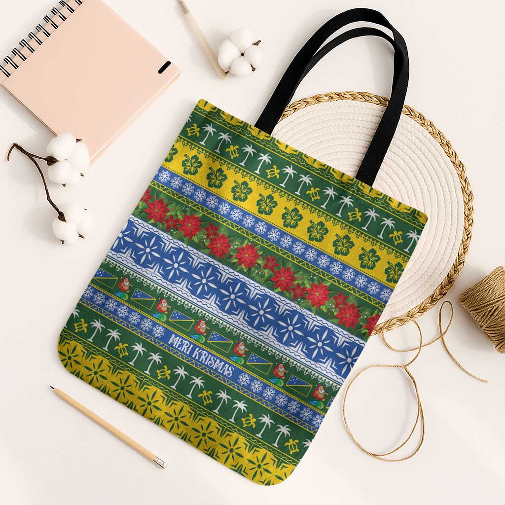 Solomon Islands Christmas Tote Bag The Solomons Melanesian Meri Krismas - Polynesian Pride