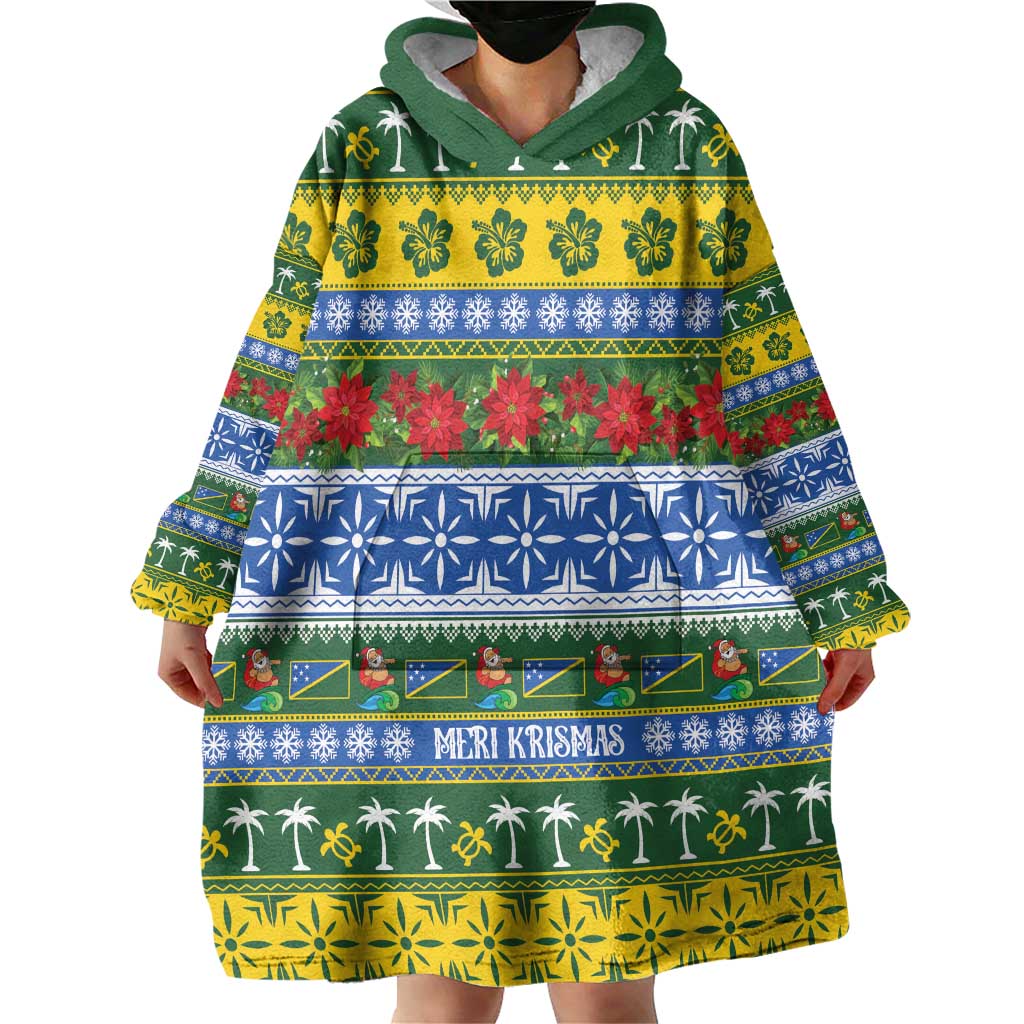 Solomon Islands Christmas Wearable Blanket Hoodie The Solomons Melanesian Meri Krismas LT14 - Polynesian Pride