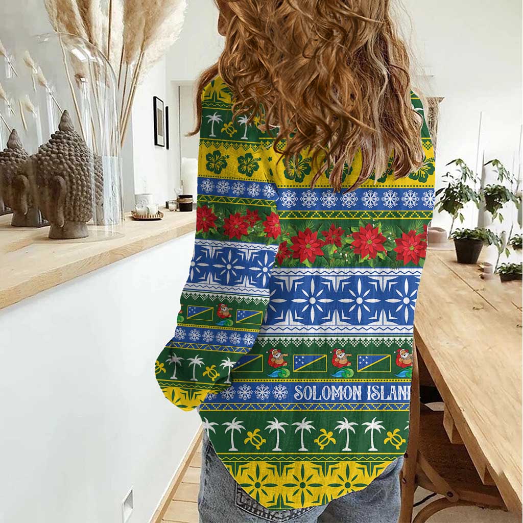 Solomon Islands Christmas Women Casual Shirt The Solomons Melanesian Meri Krismas LT14 - Polynesian Pride