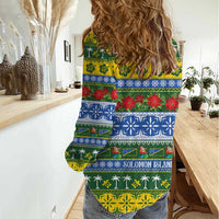 Solomon Islands Christmas Women Casual Shirt The Solomons Melanesian Meri Krismas LT14 - Polynesian Pride