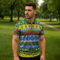Solomon Islands Christmas Zipper Polo Shirt The Solomons Melanesian Meri Krismas LT14 - Polynesian Pride