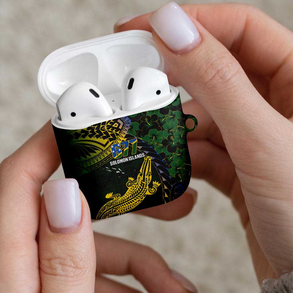 Solomon Islands AirPods Case 677 Proud Crocodile Melanesian Pattern - Polynesian Pride