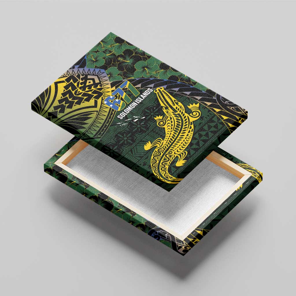 Solomon Islands Canvas Wall Art 677 Proud Crocodile Melanesian Pattern - Polynesian Pride
