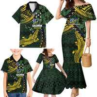 Solomon Islands Family Matching Mermaid Dress and Hawaiian Shirt 677 Proud Crocodile Melanesian Pattern LT14 - Polynesian Pride
