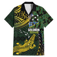 Solomon Islands Family Matching Mermaid Dress and Hawaiian Shirt 677 Proud Crocodile Melanesian Pattern LT14 Dad's Shirt - Short Sleeve Black - Polynesian Pride