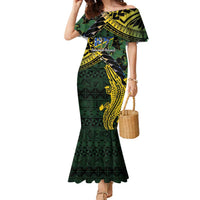 Solomon Islands Family Matching Mermaid Dress and Hawaiian Shirt 677 Proud Crocodile Melanesian Pattern LT14 Mom's Dress Black - Polynesian Pride