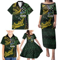 Solomon Islands Family Matching Puletasi and Hawaiian Shirt 677 Proud Crocodile Melanesian Pattern LT14 - Polynesian Pride