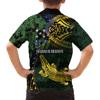 Solomon Islands Family Matching Summer Maxi Dress and Hawaiian Shirt 677 Proud Crocodile Melanesian Pattern LT14 - Polynesian Pride