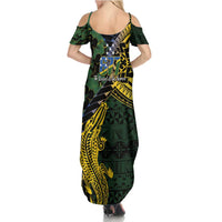 Solomon Islands Family Matching Summer Maxi Dress and Hawaiian Shirt 677 Proud Crocodile Melanesian Pattern LT14 - Polynesian Pride