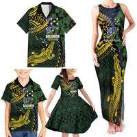 Solomon Islands Family Matching Tank Maxi Dress and Hawaiian Shirt 677 Proud Crocodile Melanesian Pattern LT14 - Polynesian Pride