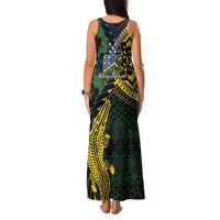 Solomon Islands Family Matching Tank Maxi Dress and Hawaiian Shirt 677 Proud Crocodile Melanesian Pattern LT14 - Polynesian Pride