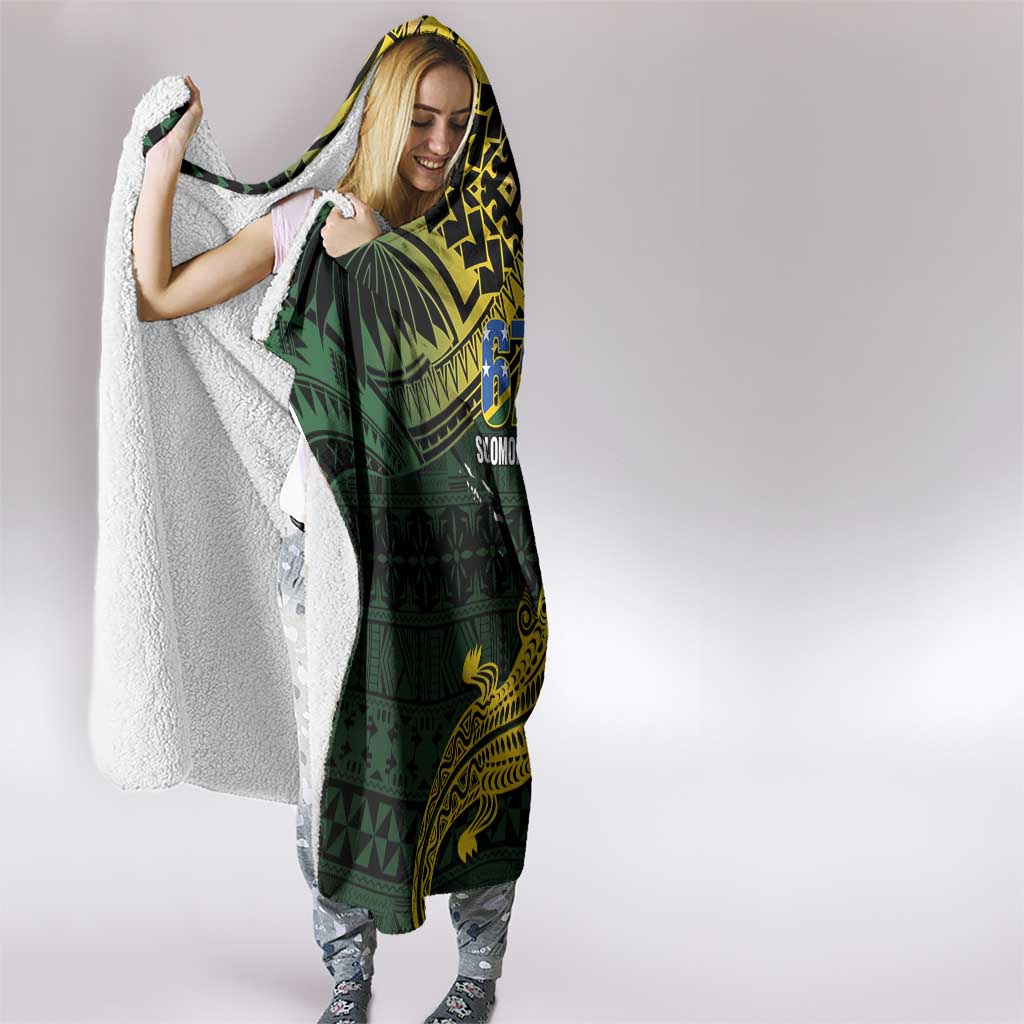 Solomon Islands Hooded Blanket 677 Proud Crocodile Melanesian Pattern - Polynesian Pride