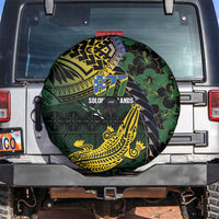 Solomon Islands Spare Tire Cover 677 Proud Crocodile Melanesian Pattern LT14 Black - Polynesian Pride