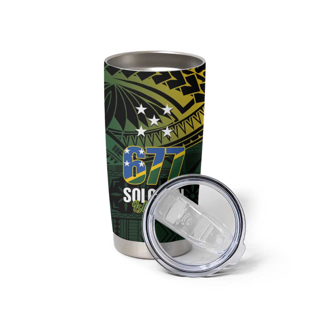 Solomon Islands Tumbler Cup 677 Proud Crocodile Melanesian Pattern - Polynesian Pride