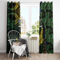 Solomon Islands Window Curtain 677 Proud Crocodile Melanesian Pattern - Polynesian Pride