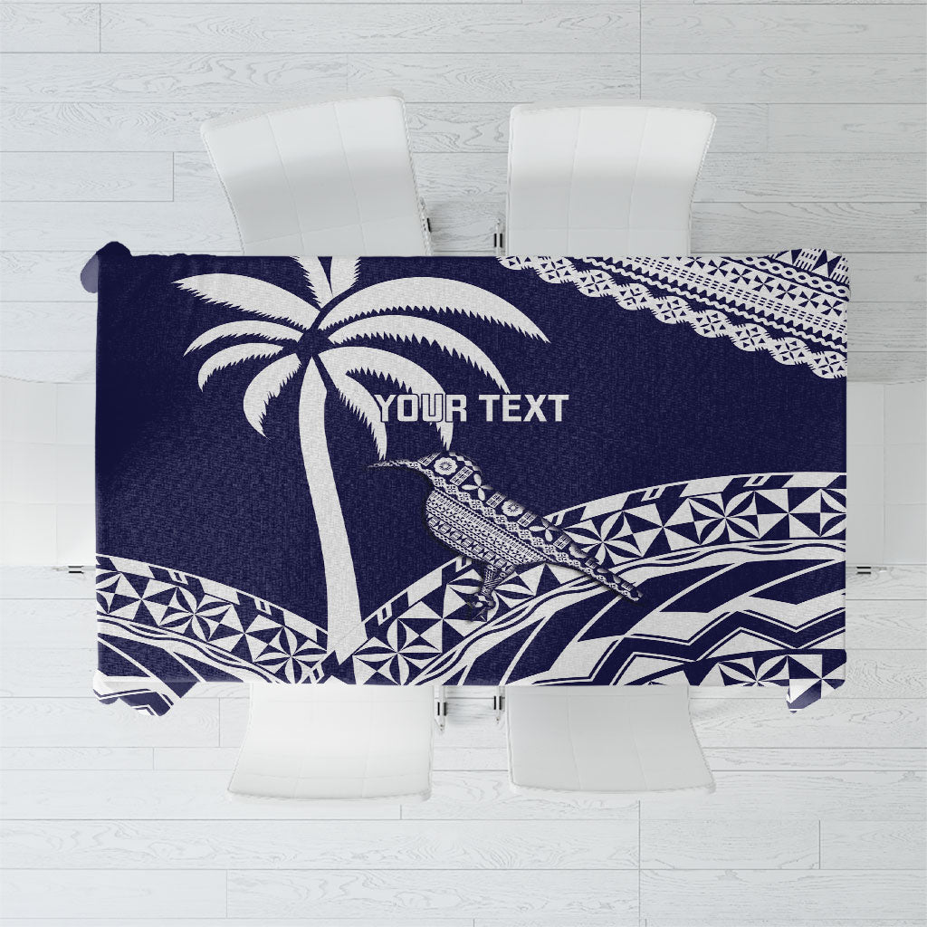 Nadi Fiji 2026 Rugby Custom Tablecloth Kikau Fijian Tapa Pattern LT14 Navy Blue - Polynesian Pride