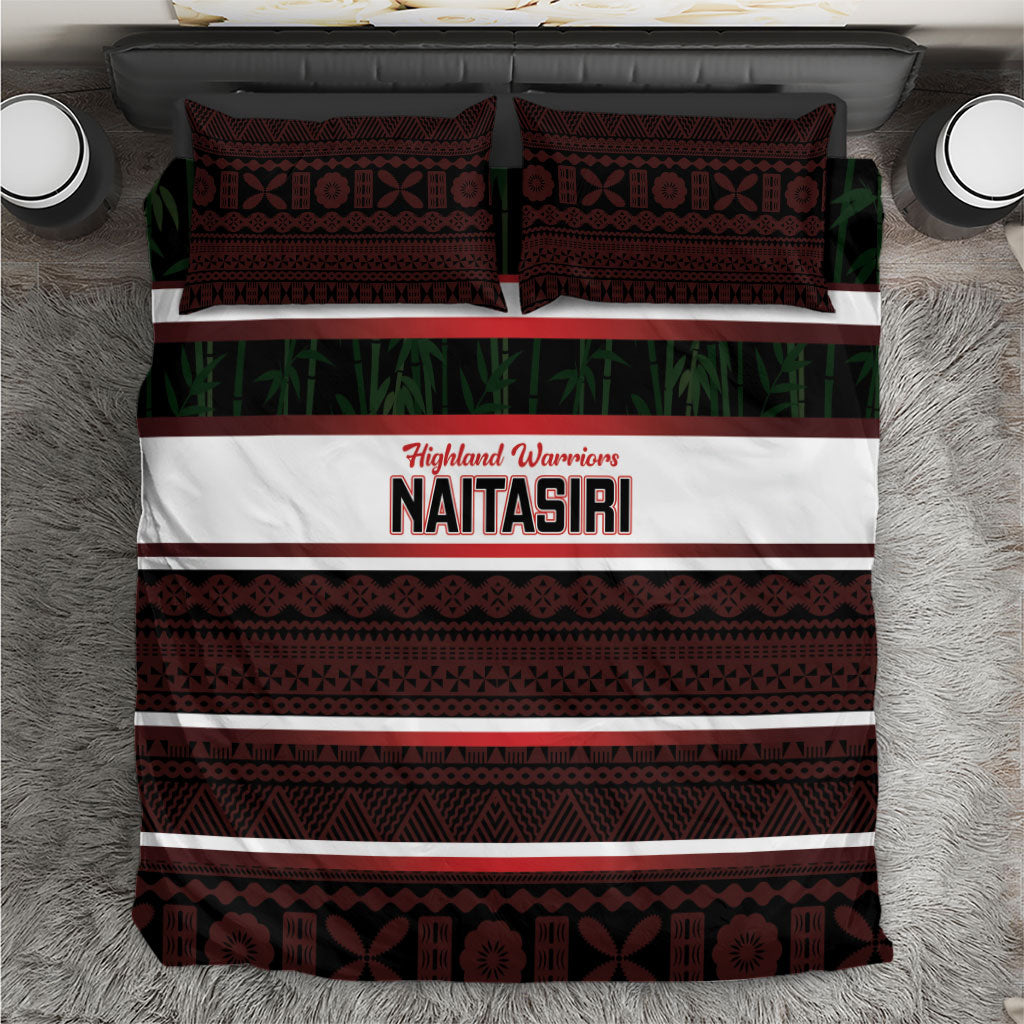 Naitasiri Fiji 2026 Rugby Bedding Set Highland Warriors Fijian Tapa Pattern LT14 Black - Polynesian Pride
