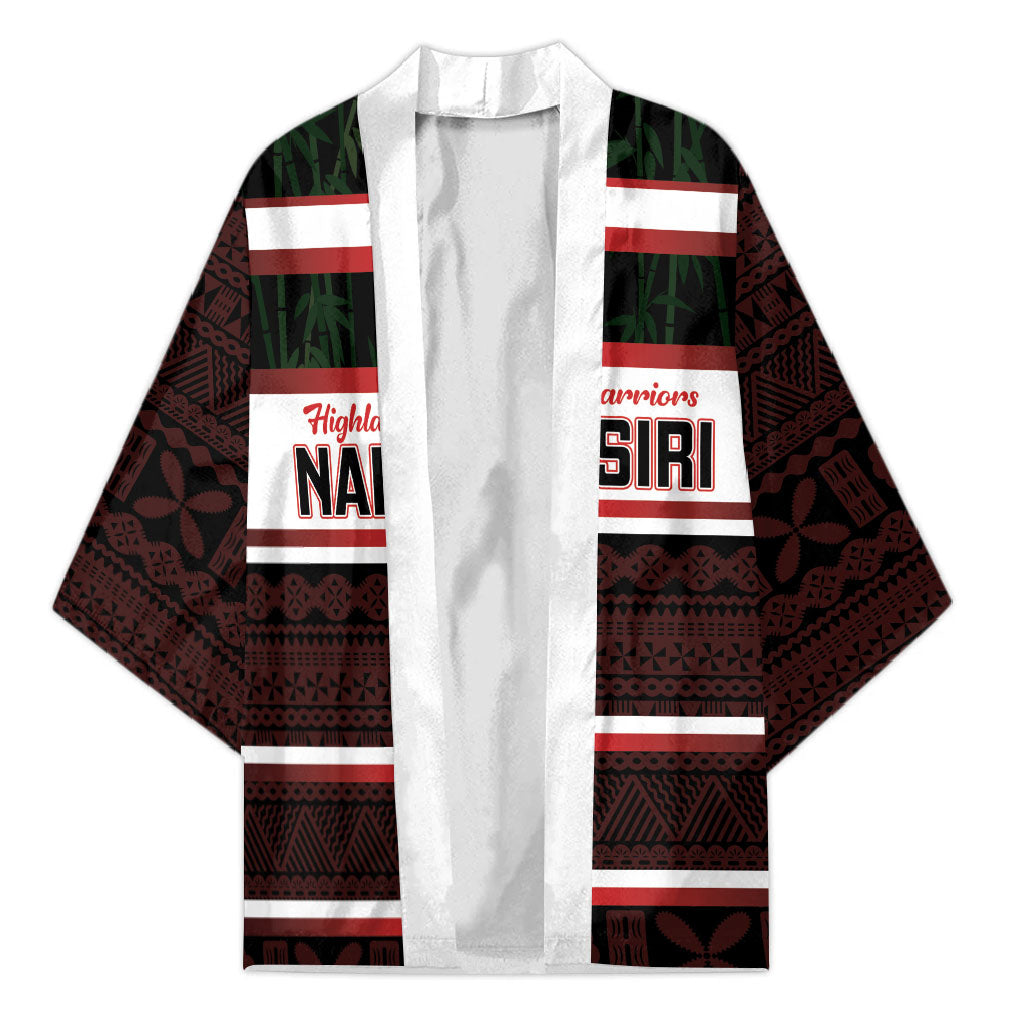 Naitasiri Fiji 2026 Rugby Custom Kimono Highland Warriors Fijian Tapa Pattern LT14 Unisex Black - Polynesian Pride