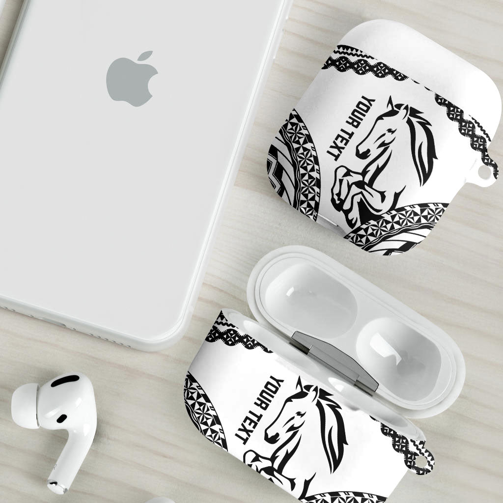 Nadroga Fiji 2026 Rugby Custom AirPods Case Stallion Fijian Tapa Pattern LT14 - Polynesian Pride