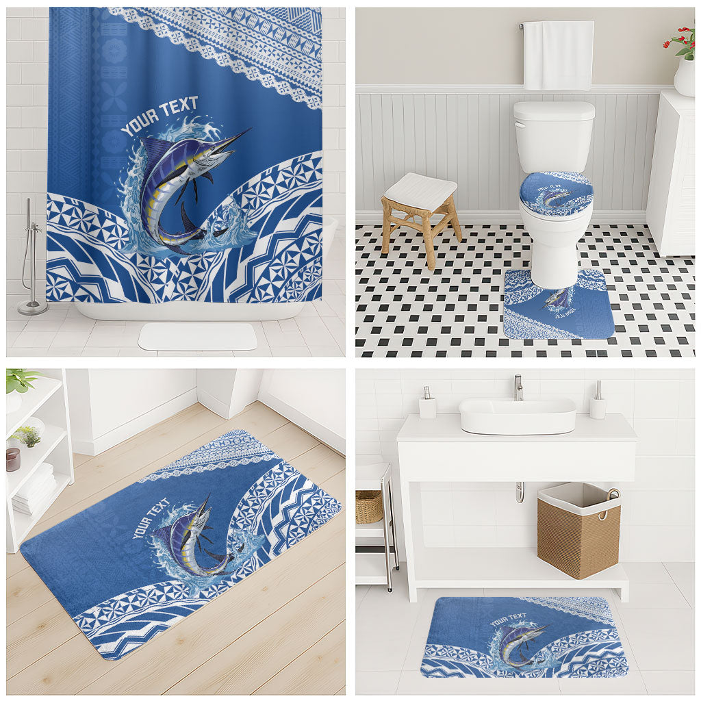 Yasawa Fiji 2026 Rugby Custom Bathroom Set Marlin Fijian Tapa Pattern LT14 - Polynesian Pride