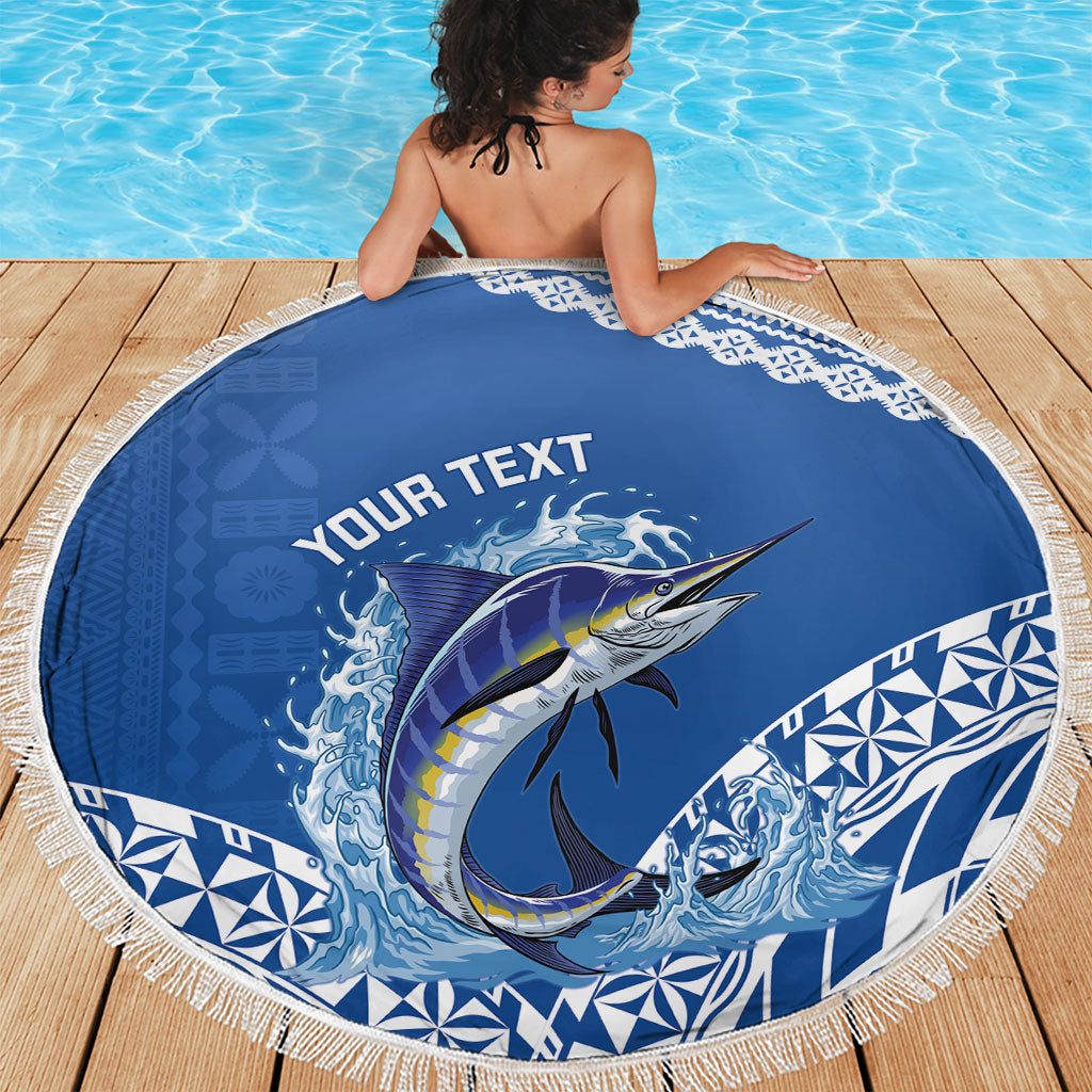 Yasawa Fiji 2026 Rugby Custom Beach Blanket Marlin Fijian Tapa Pattern LT14 - Polynesian Pride