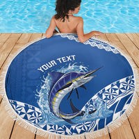 Yasawa Fiji 2026 Rugby Custom Beach Blanket Marlin Fijian Tapa Pattern LT14 - Polynesian Pride