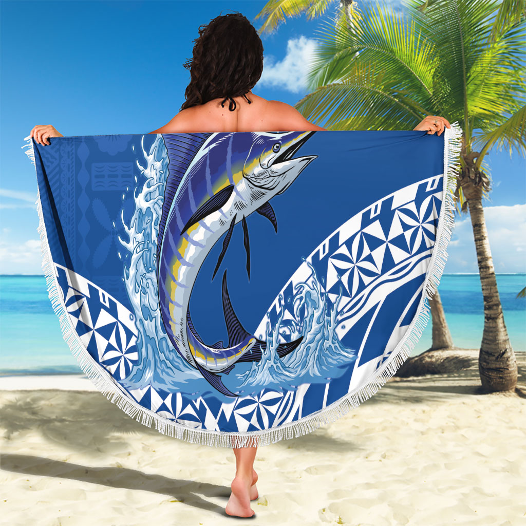 Yasawa Fiji 2026 Rugby Custom Beach Blanket Marlin Fijian Tapa Pattern LT14 - Polynesian Pride