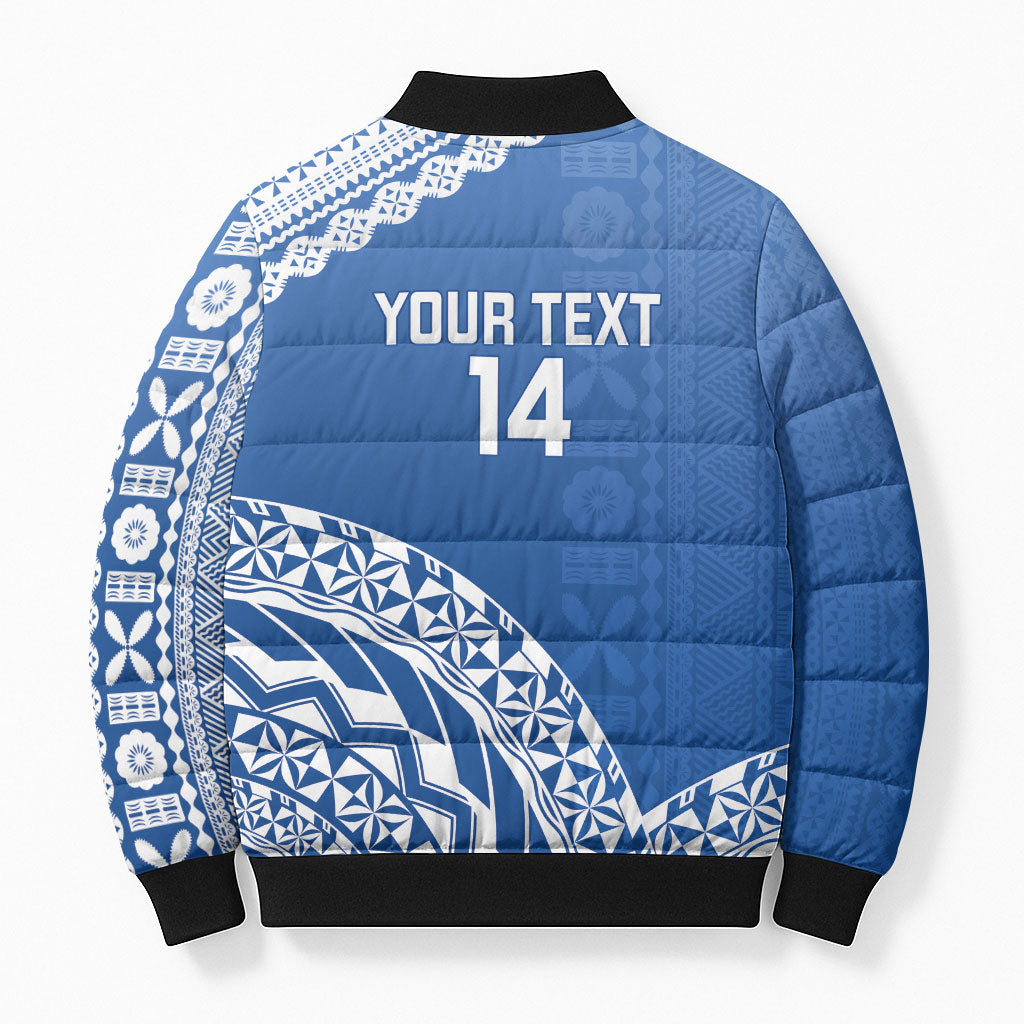 Yasawa Fiji 2026 Rugby Custom Bomber Puffer Jacket Marlin Fijian Tapa Pattern LT14 - Polynesian Pride