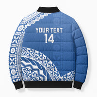 Yasawa Fiji 2026 Rugby Custom Bomber Puffer Jacket Marlin Fijian Tapa Pattern LT14 - Polynesian Pride