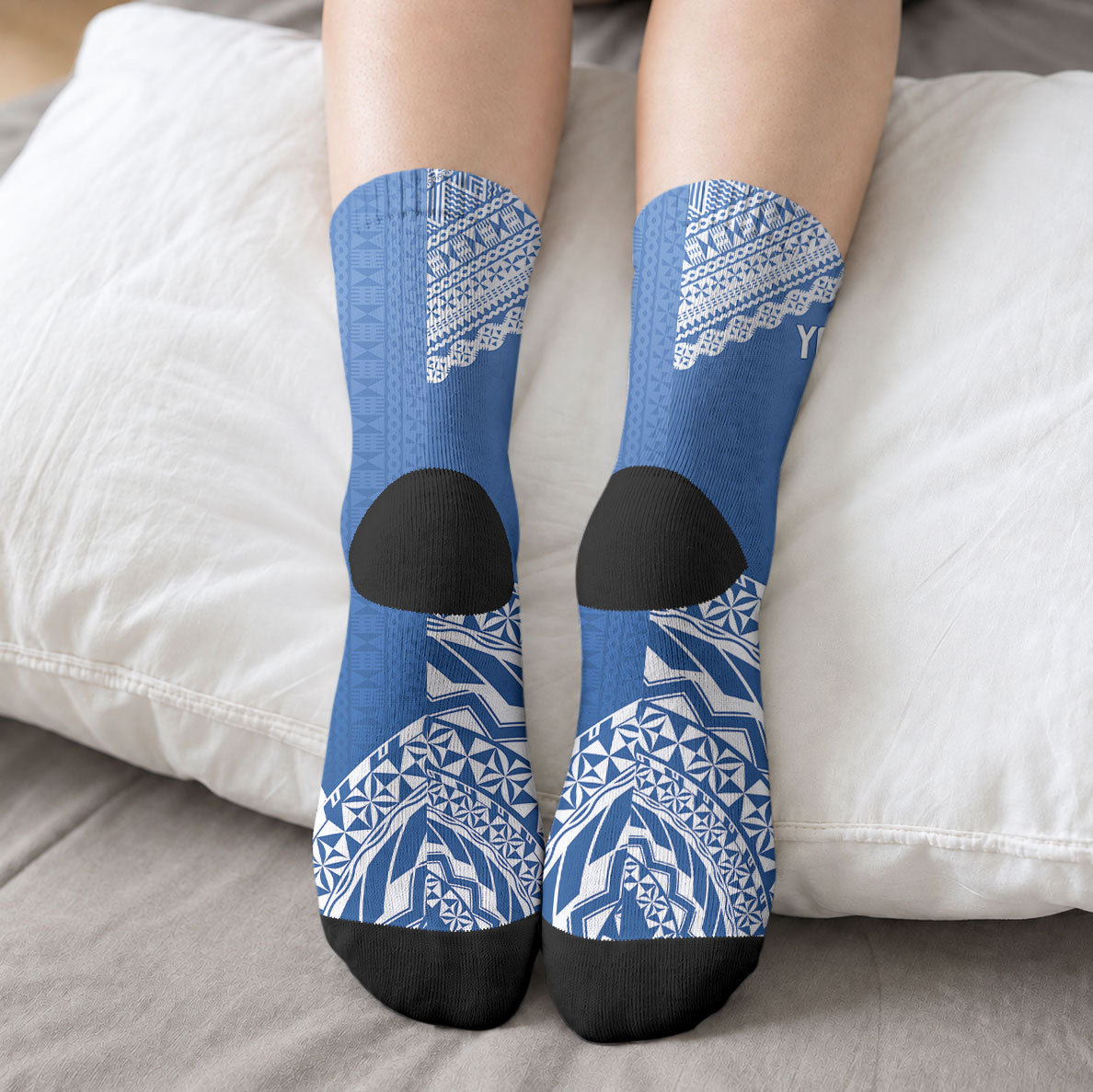 Yasawa Fiji 2026 Rugby Custom Crew Socks Marlin Fijian Tapa Pattern LT14 - Polynesian Pride