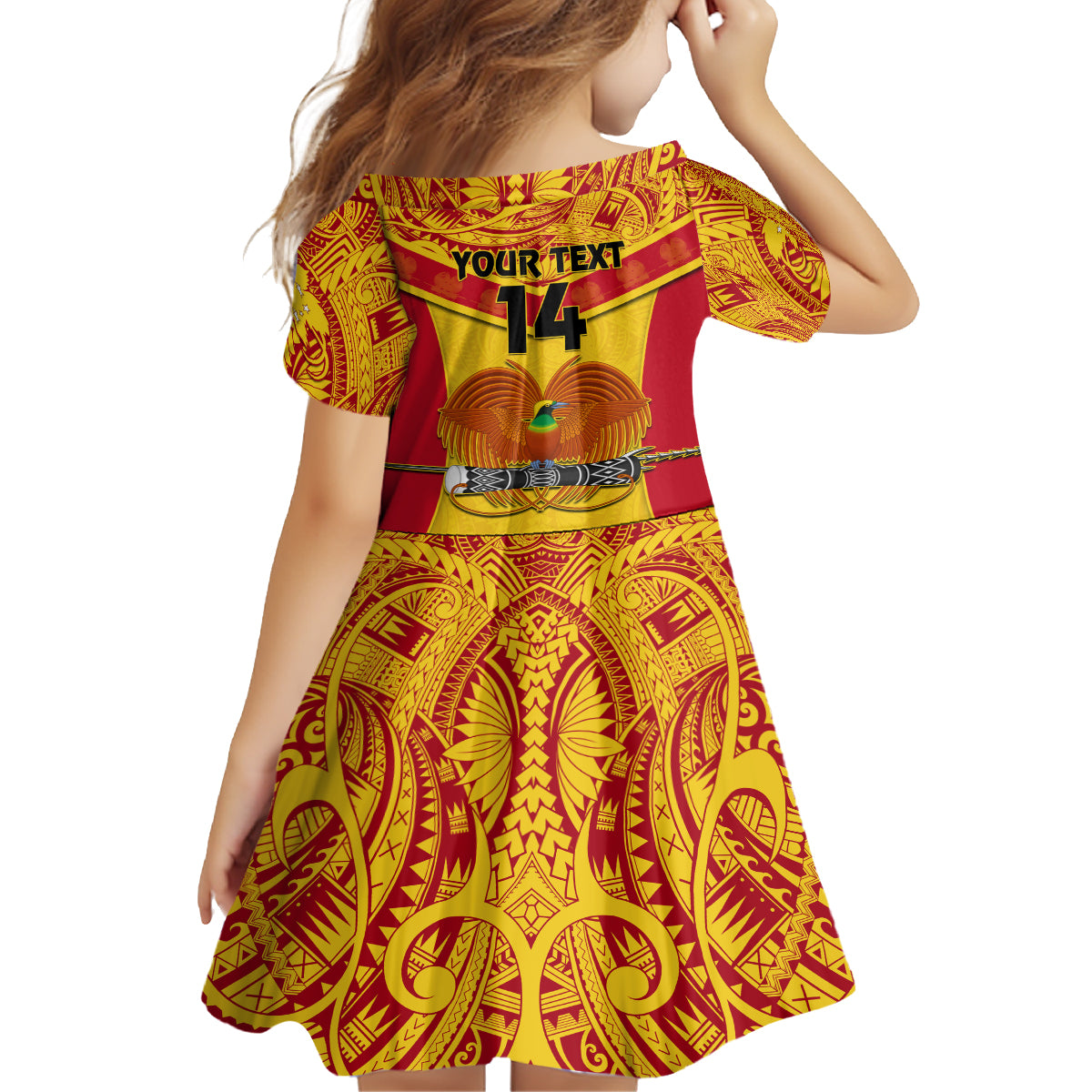 Custom Papua New Guinea Rugby Family Matching Off Shoulder Long Sleeve Dress and Hawaiian Shirt 2023 Go Kumuls Pacific Dynamic Style LT14 - Polynesian Pride