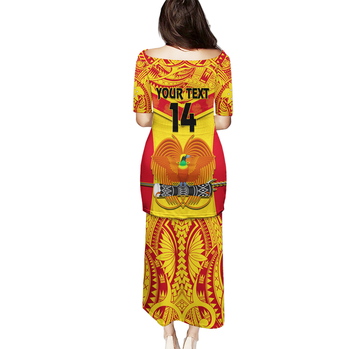 Custom Papua New Guinea Rugby Puletasi 2023 Go Kumuls Pacific Dynamic Style LT14 - Polynesian Pride